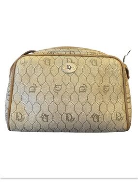 Dior Beige Logo Canvas Crossbody Bag